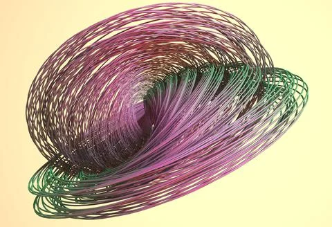 3D Render, Abstract Modern Background, colorful lines with circle shape Stock Illustration