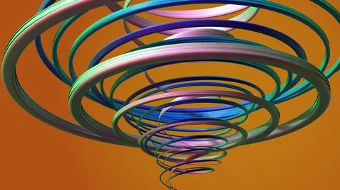 3D Render, Abstract Modern Background, purple metallic lines spiral pattern Illustrazione stock