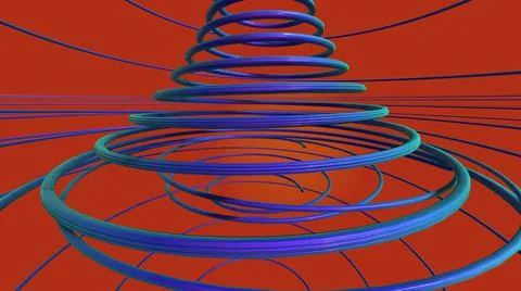 3D Render, Abstract Modern Background, spiral blue green gradient Stock Illustration