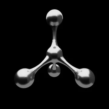 3d render of abstract molecule structure made of liquid material. Metal mater 스톡 일러스트
