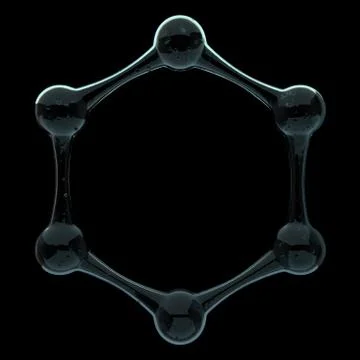 3d render of abstract molecule structure made of liquid material. Glass mater 스톡 일러스트