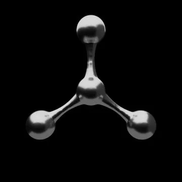 3d render of abstract molecule structure made of liquid material. Metal mater 스톡 일러스트