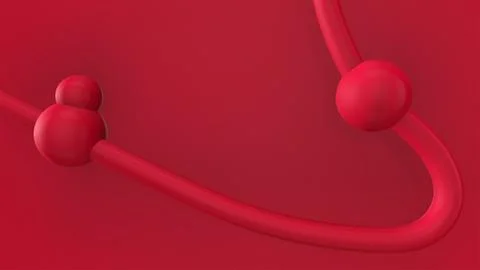 3d render Abstract multi-colored objects minimalist background Stock Illustration