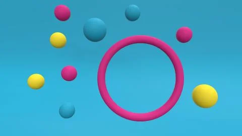 3d render Abstract multi-colored objects minimalist background 스톡 일러스트