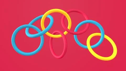 3d render Abstract multi-colored objects minimalist background Illustrazione stock