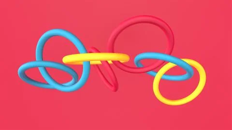 3d render Abstract multi-colored objects minimalist background Stock Illustration