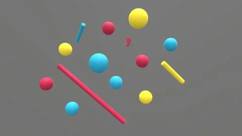 3d render Abstract multi-colored objects minimalist background 스톡 일러스트