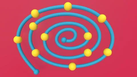 3d render Abstract multi-colored objects minimalist background Stock Illustration