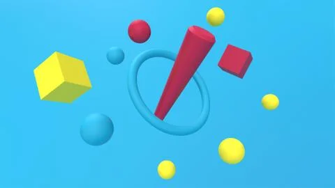 3d render Abstract multi-colored objects minimalist background 스톡 일러스트