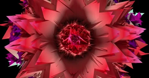 3d render abstract multicolor flower complex bloom movement Stock Footage 302986512