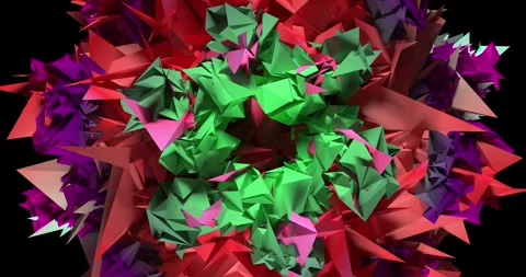3d render abstract multicolor flower bloom movement Stock Footage 302986805