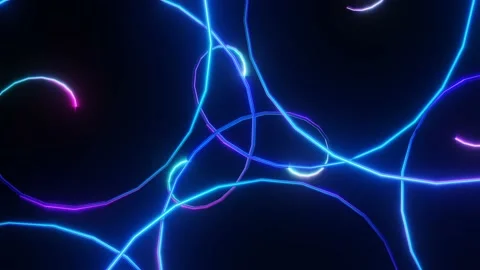 3d render. Abstract neon animation background with rotation wavy color lines. Видео 170835331