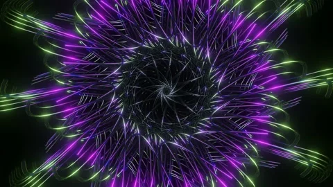 3d render. Abstract neon animation background with rotation wavy color patterns. Stock Footage 170835432