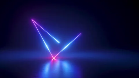 3d render, abstract neon background, looped animation glowing zigzag line Video stock 132718573