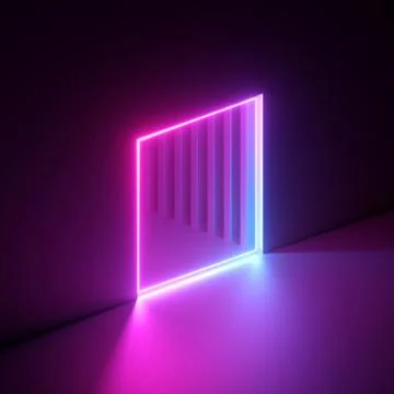 3d render, abstract neon background, vibrant pink light Stock Illustration