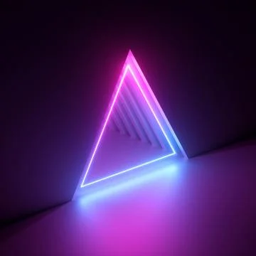 3d render, abstract neon background, pink blue violet light Stock Illustration