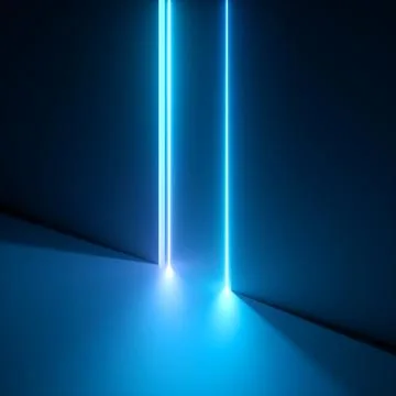 3d render, abstract neon background, blue vivid light. Stock Illustration