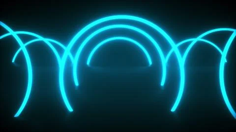 3d render, abstract neon background from circular arcade. Computer generated a Stock Illustration