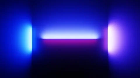 3d render, abstract neon background with glowing lines. Dark wall illuminated Stock Photos
