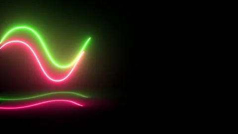 3d render, abstract panoramic background, Realistic neon Green and Red wave. Stock Footage 274572381
