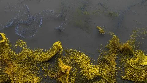 3d render abstract particle background. A lot of random particles forced with Stock Illustration