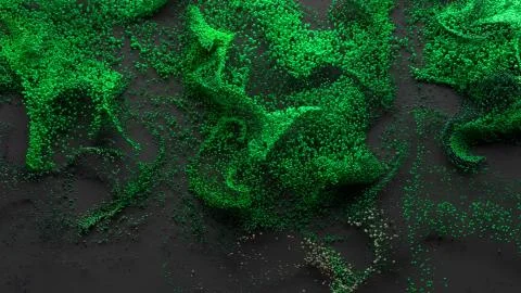 3d render abstract particle background. A lot of random particles forced with Stock Illustration