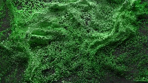 3d render abstract particle background. A lot of random particles forced with Stock Illustration