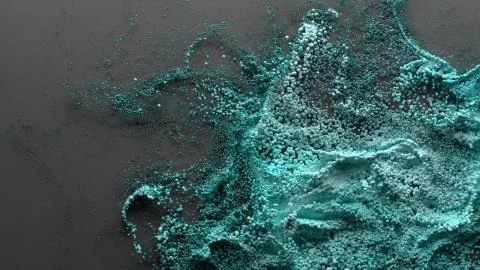 3d render abstract particle background. A lot of random particles forced with Stock Illustration