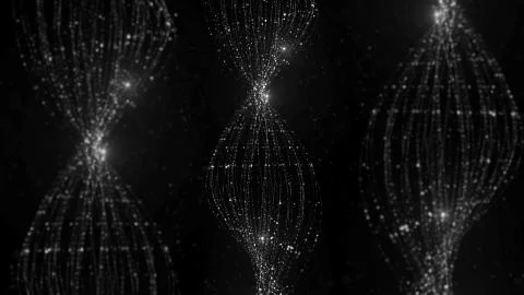 3d render abstract particle background. Lines made of a lot of particles with Stock Illustration