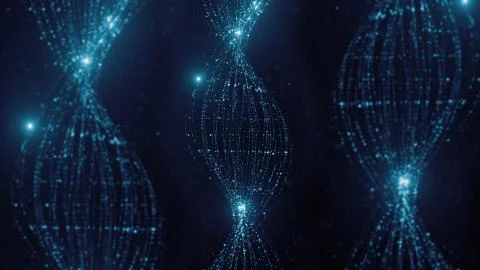 3d render abstract particle background. Lines made of a lot of particles with Stock Illustration