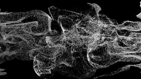 3d render abstract particle simulation background. Festive and fun illustrati Stock Illustration