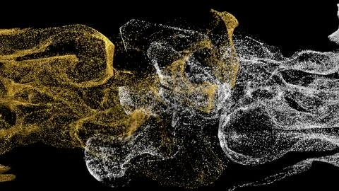 3d render abstract particle simulation background. Festive and fun illustrati Stock Illustration