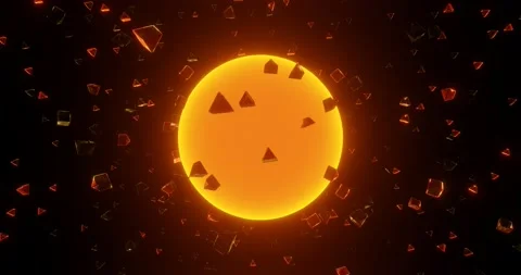 3d render abstract of particles flying off a planet-like ball Stock Footage 220777490