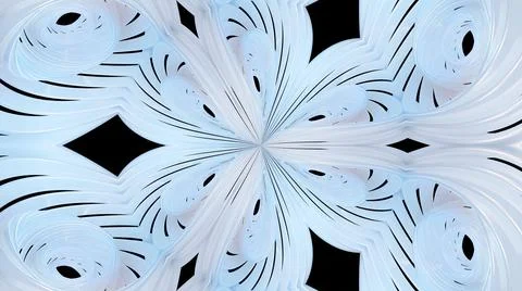 3d render abstract pattern. Kaleidoscope effect with symmetrical structure with Illustrazione stock