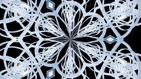 3d render abstract pattern. Kaleidoscope effect with symmetrical structure with Stock Illustration