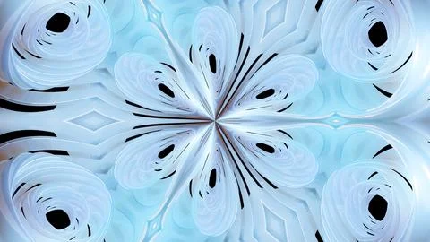 3d render abstract pattern. Kaleidoscope effect with symmetrical structure with Stockillustratie