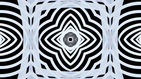 3d render. Abstract pattern. Pearl material. Kaleidoscope effect with Stock Footage 153218576