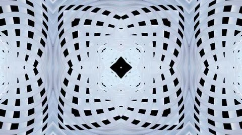 3d render. Abstract pattern. Pearl material. Kaleidoscope effect with Illustrazione stock