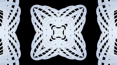 3d render. Abstract pattern. Pearl material. Kaleidoscope effect with Illustrazione stock