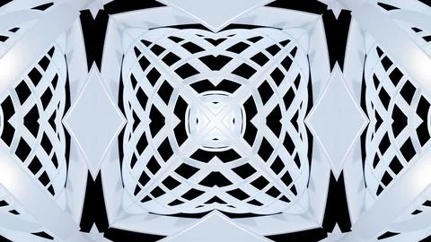 3d render. Abstract pattern. Pearl material. Kaleidoscope effect with Stock Illustration