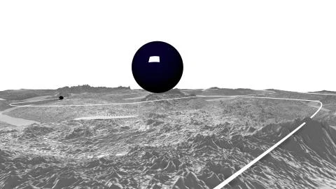 3d render of abstract planet surface. Very detailed sci fi or science fiction Stock Illustration