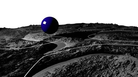 3d render of abstract planet surface. Very detailed sci fi or science fiction Illustrazione stock