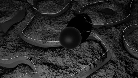 3d render of abstract planet surface. Very detailed sci fi or science fiction Illustrazione stock