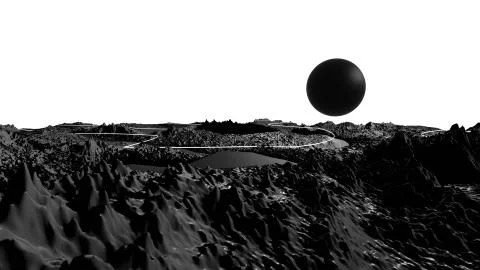 3d render of abstract planet surface. Very detailed sci fi or science fiction Stock Illustration