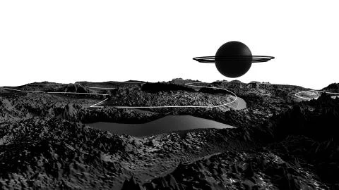 3d render of abstract planet surface. Very detailed sci fi or science fiction Illustrazione stock