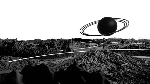 3d render of abstract planet surface. Very detailed sci fi or science fiction Stock Illustration