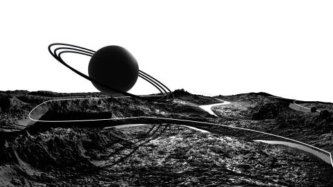 3d render of abstract planet surface. Very detailed sci fi or science fiction Stock Illustration