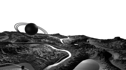 3d render of abstract planet surface. Very detailed sci fi or science fiction Stock Illustration