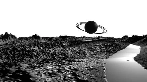 3d render of abstract planet surface. Very detailed sci fi or science fiction Stock Illustration