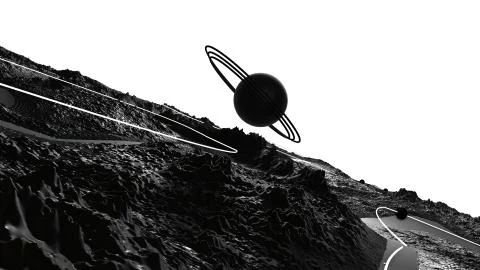 3d render of abstract planet surface. Very detailed sci fi or science fiction Illustrazione stock